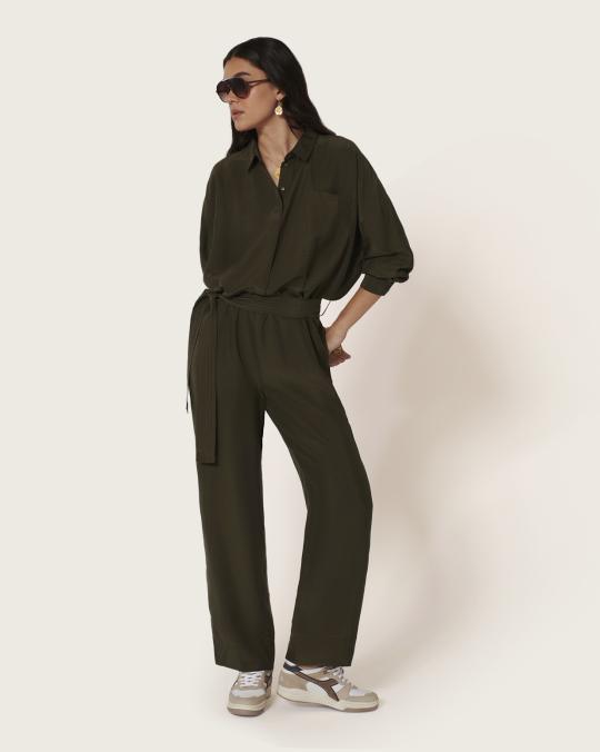 Karma Koma Combinaison Longue En Soie Imane CIGARE