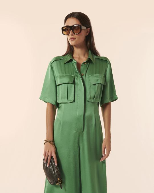 Karma Koma Combinaison Longue En Soie Indiana JADE