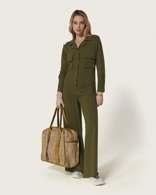 karma koma Grand sac Giulia CRACK GOLDEN PALM