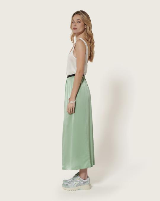 Karma Koma Jupe Longue En Soie Sama TESTA GREEN