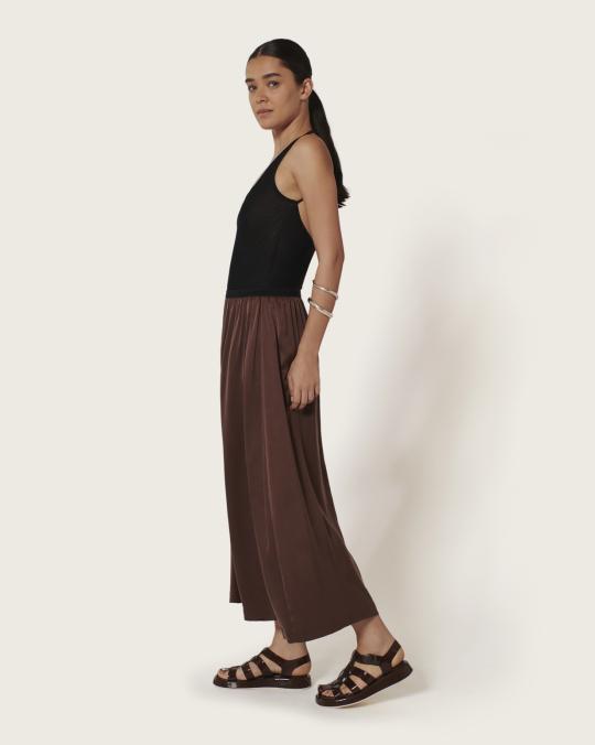 Karma Koma Jupe Longue En Soie Sama TESTA GREEN