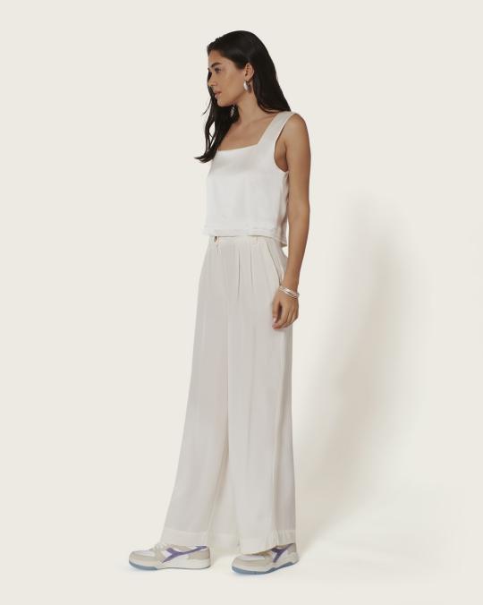 Karma Koma Pantalon En Soie Jones VANILLA