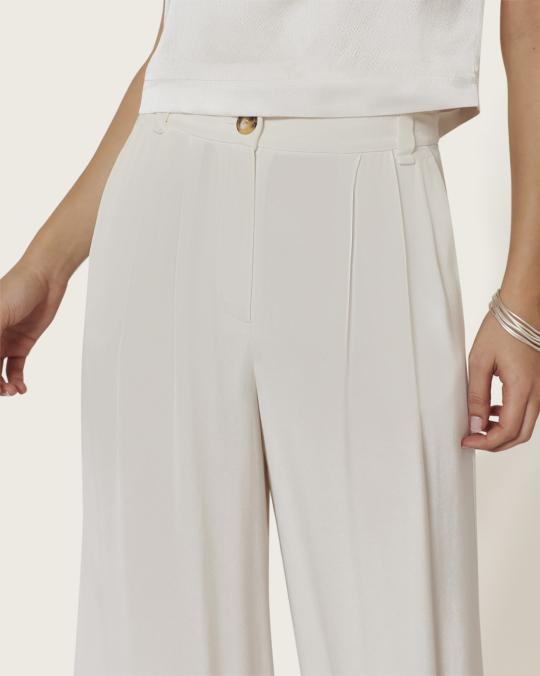 Karma Koma Pantalon En Soie Jones VANILLA