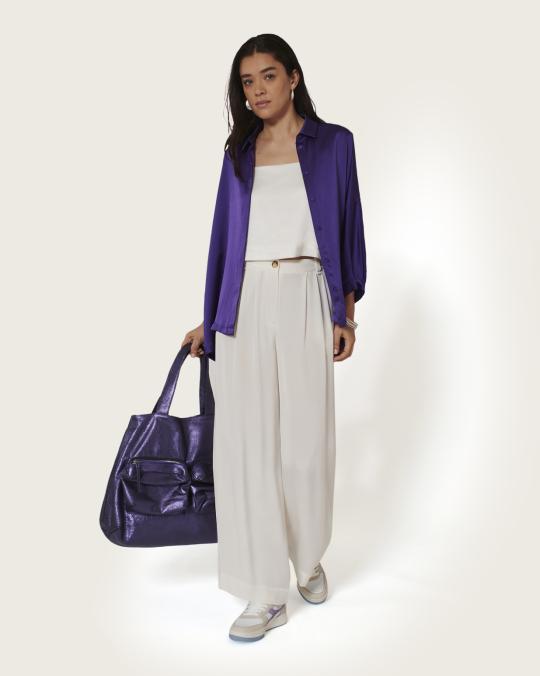 karma koma Pantalon en soie Jones VANILLA