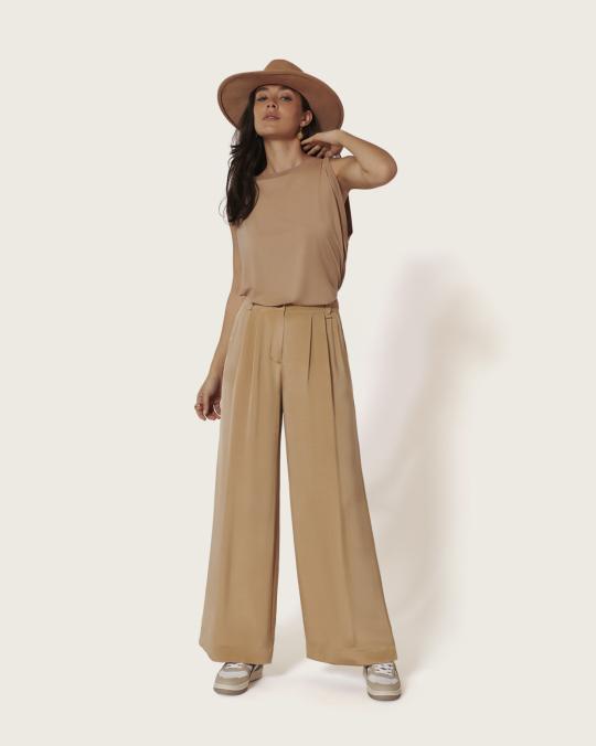 karma koma Pantalon en soie Jones VANILLA