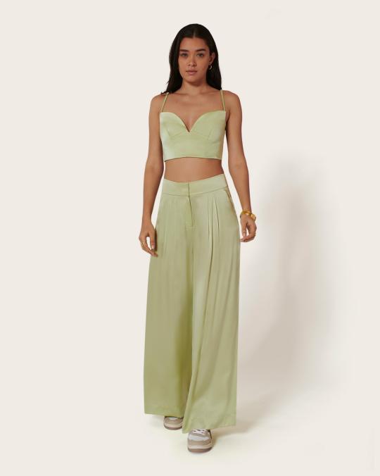 Karma Koma Pantalon En Soie Moreau TABAC