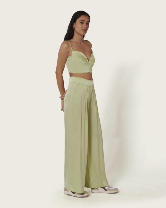 Karma Koma Pantalon En Soie Moreau TABAC