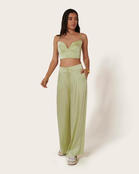 karma koma Pantalon en soie Moreau TABAC