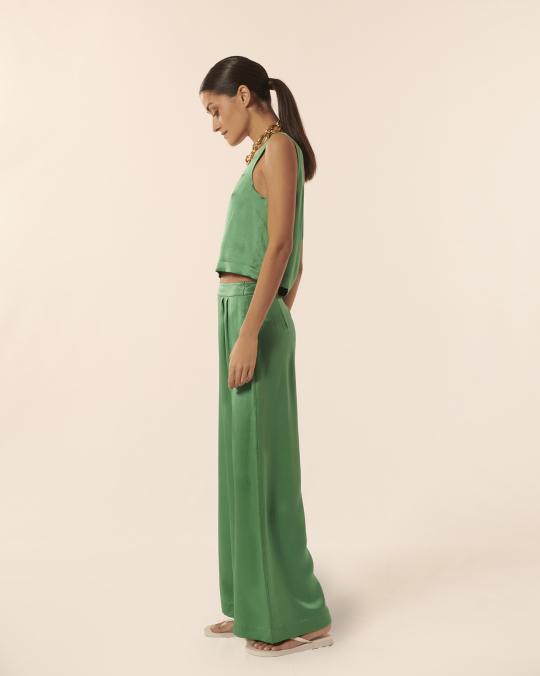 Karma Koma Pantalon En Soie Swan JADE