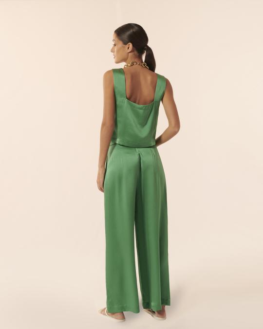 Karma Koma Pantalon En Soie Swan JADE