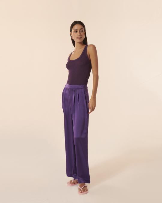 karma koma Pantalon en soie Swan JADE