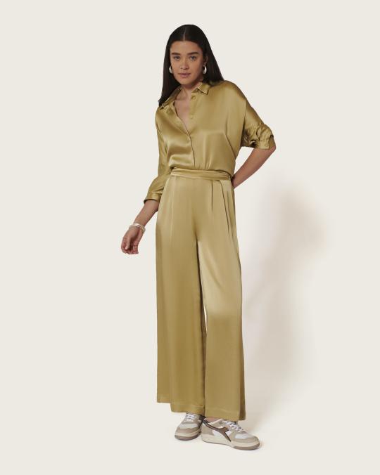 Karma Koma Pantalon En Soie Swan JADE