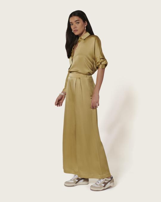 Karma Koma Pantalon En Soie Swan JADE