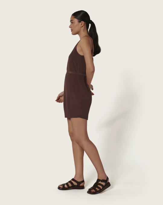 Karma Koma Robe Courte En Soie Maeva BLACK