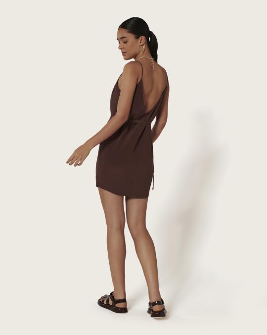 Karma Koma Robe Courte En Soie Maeva BLACK