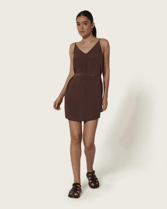 karma koma Robe courte en soie Maeva BLACK