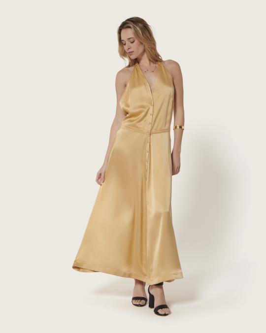 karma koma Robe longue en soie Caro GINGER