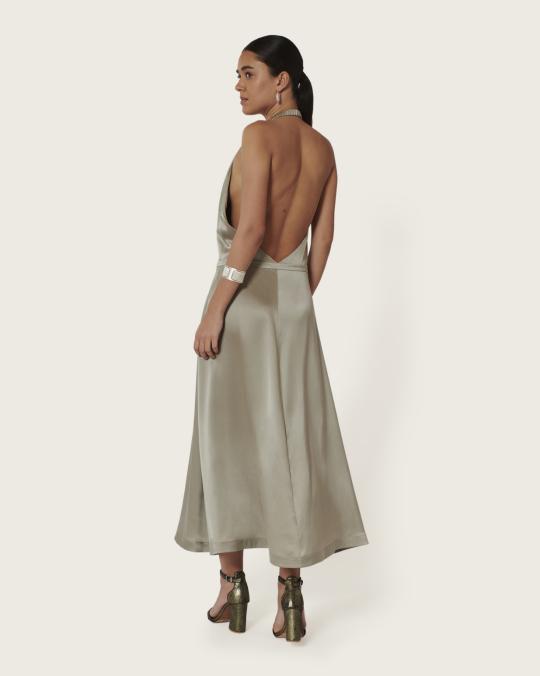 karma koma Robe longue en soie Caro GINGER