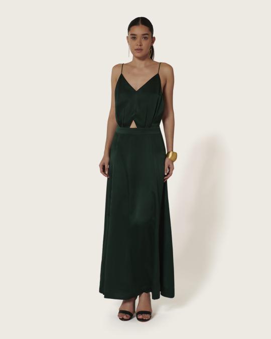 Karma Koma Robe Longue En Soie Swan CANELLE