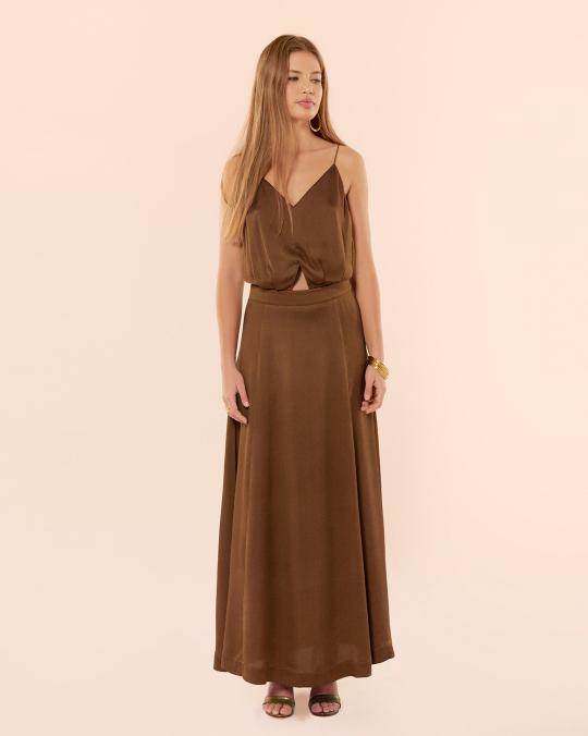 Karma Koma Robe Longue En Soie Swan CANELLE