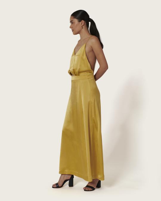 Karma Koma Robe Longue En Soie Swan CANELLE