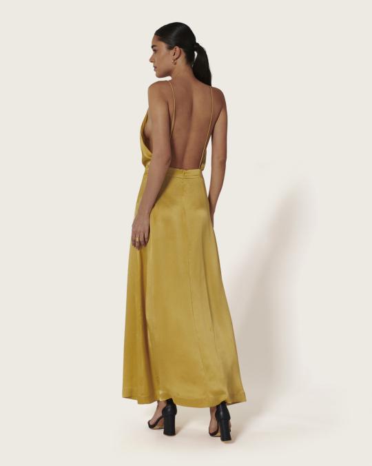 Karma Koma Robe Longue En Soie Swan CANELLE