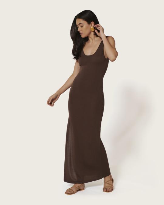 karma koma Robe longue Meryl COFFEE LATTE