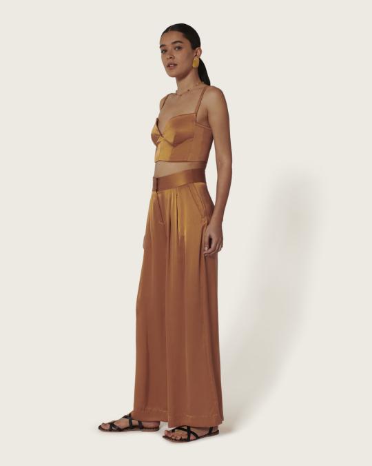 Karma Koma Top En Soie Moreau TOMETTE