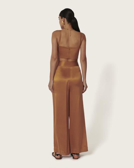 Karma Koma Top En Soie Moreau TOMETTE