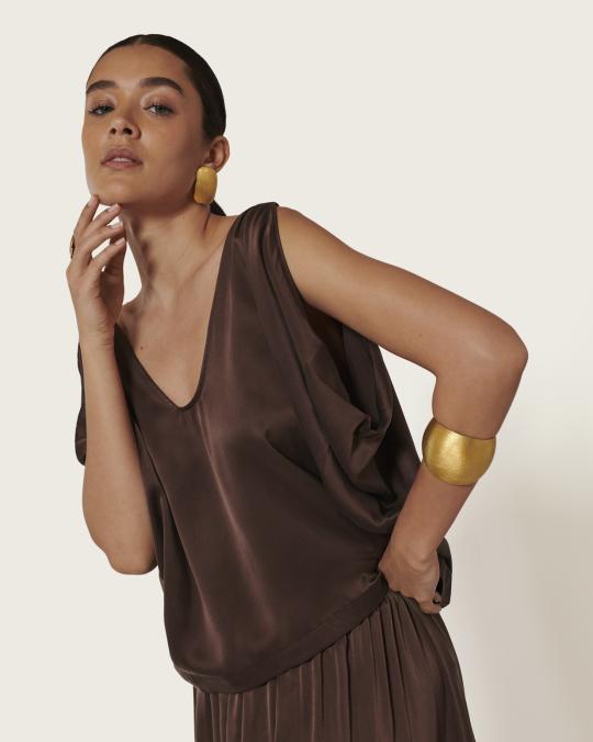 karma koma Top en soie Santa HK GREEN