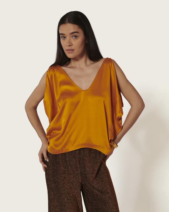 karma koma Top en soie Santa HK GREEN