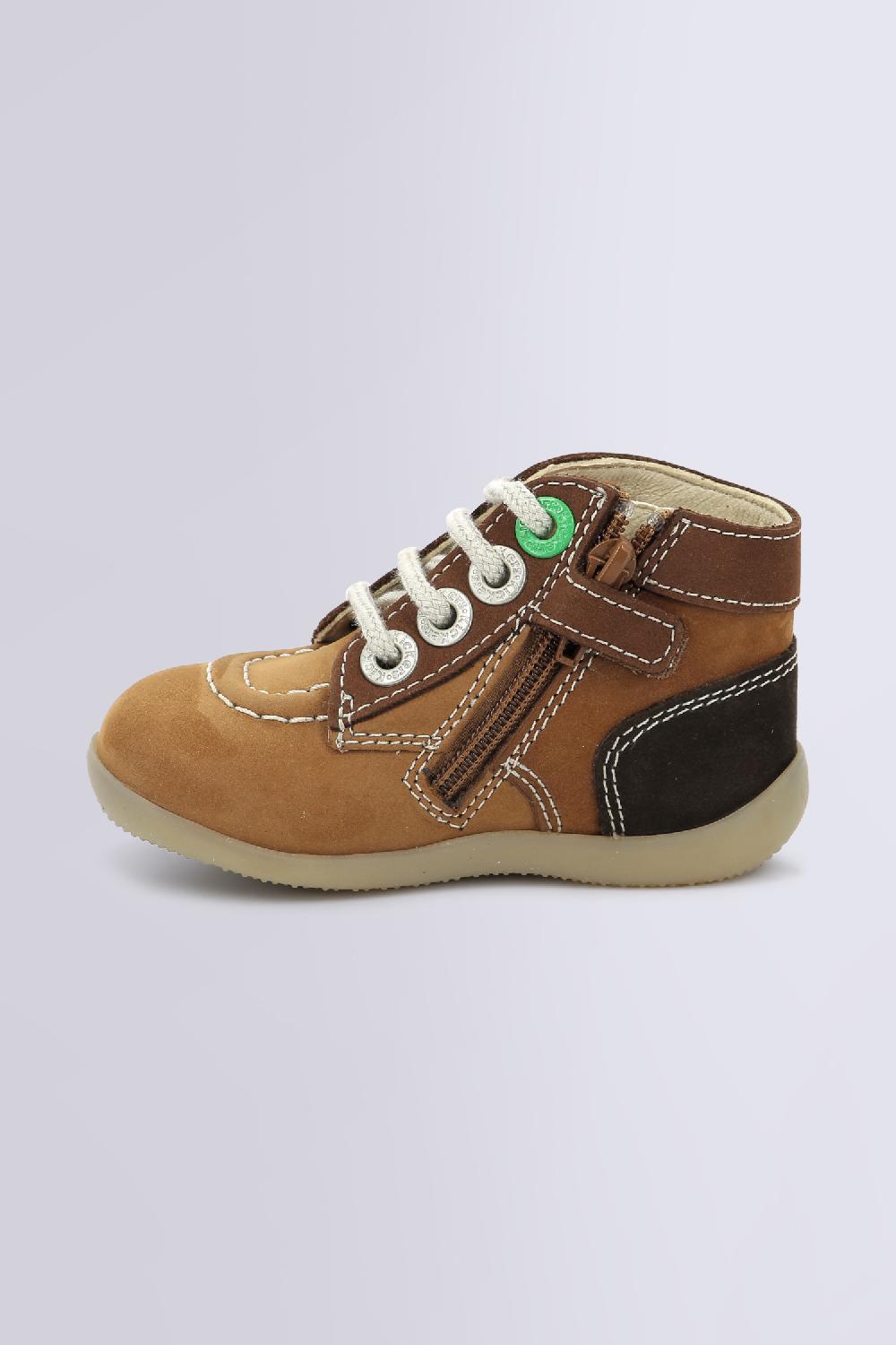 Kickers BONZIP CAMEL MARRON TRICOLORE