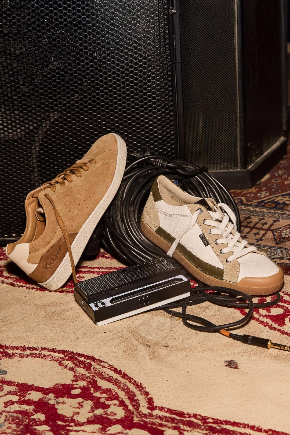 kickers Kick trainer Blanc beige kaki