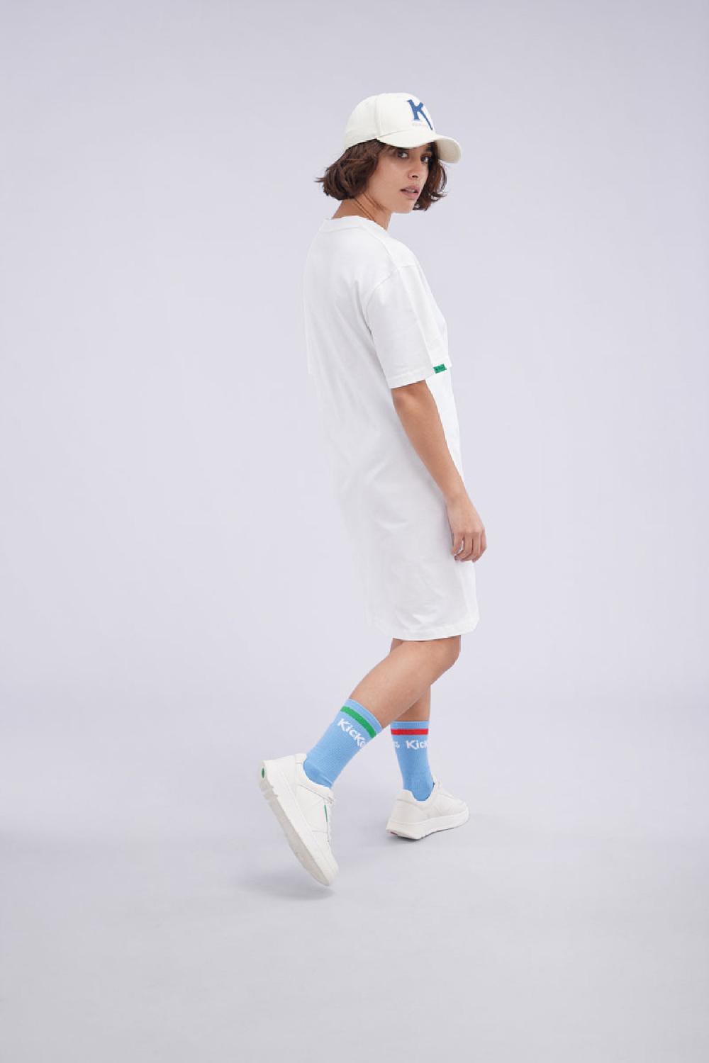 Kickers Kick Tshirt Dress Blanche
