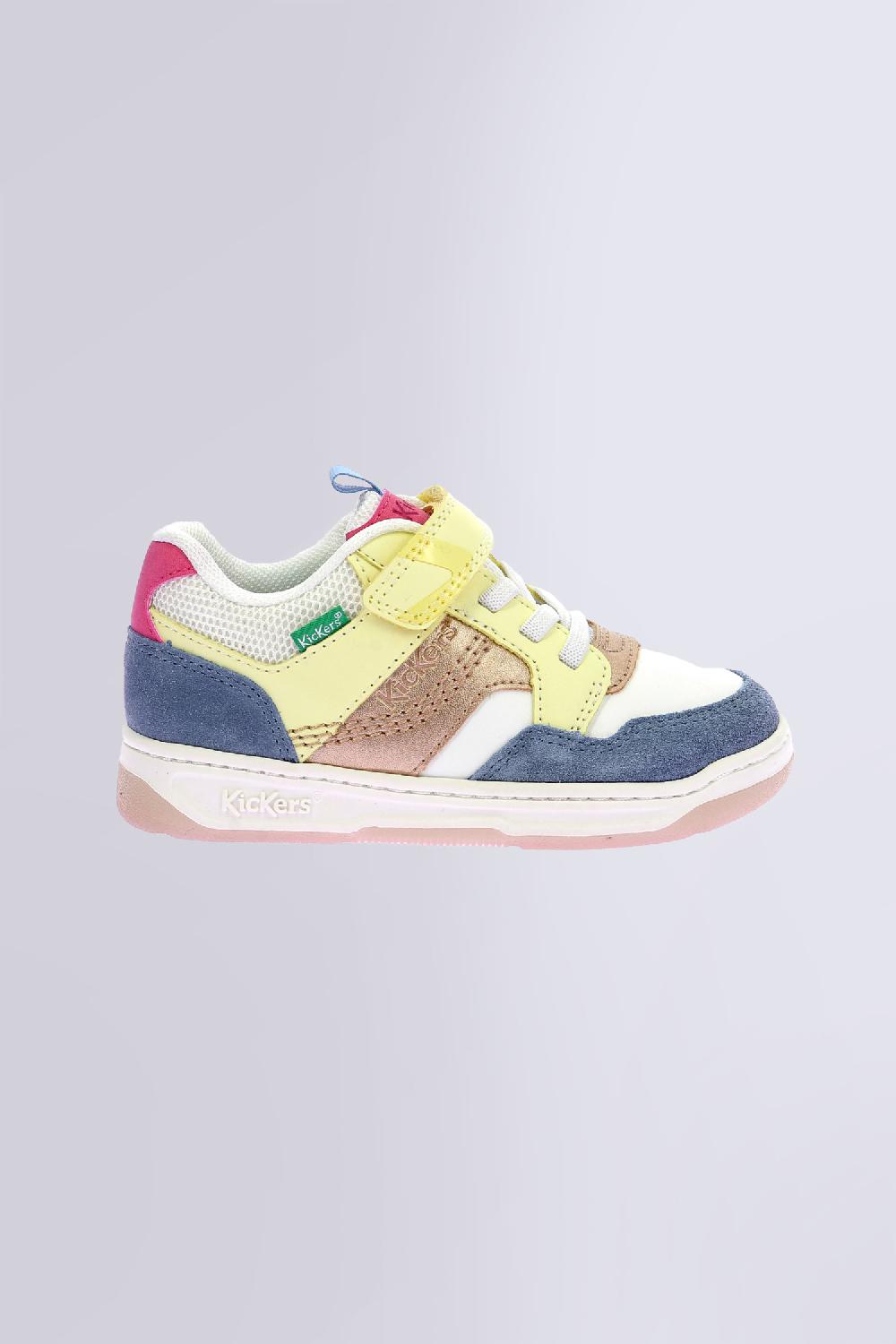 Kickers Kickarting Blanc Bleu Jaune