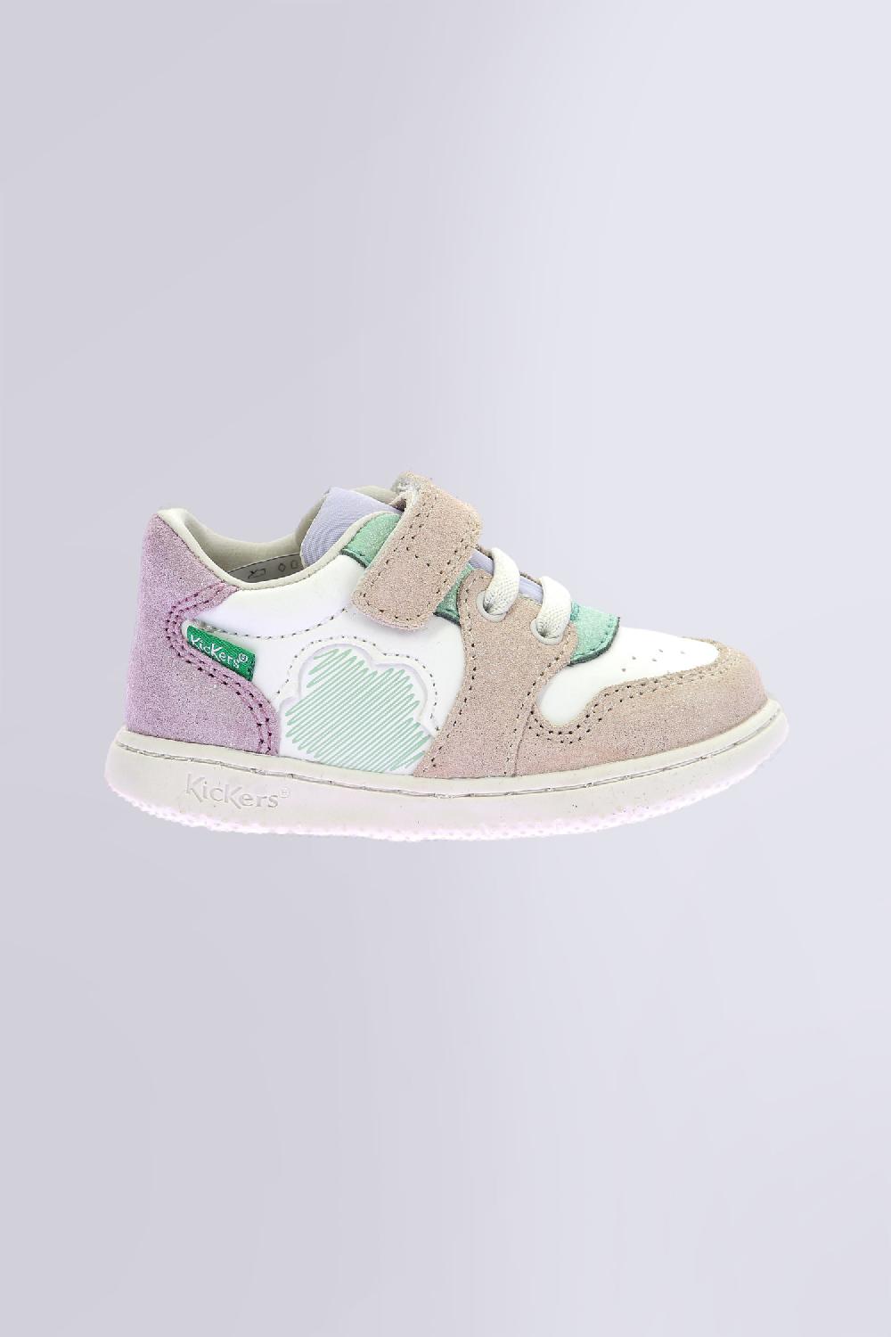 Kickers Kickbrownie Blanc Rose Vert