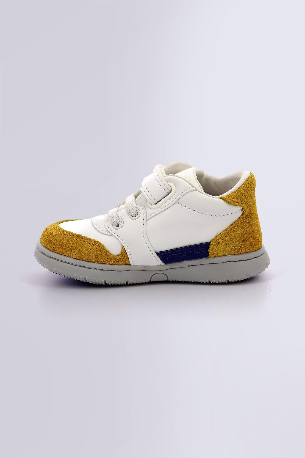 Kickers Kickbuvar Blanc Camel Bleu