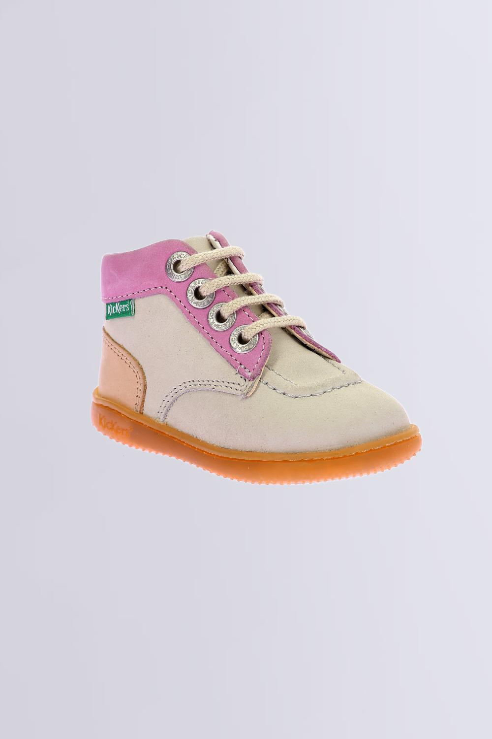 kickers Kickiconic Blanc casse rose corail