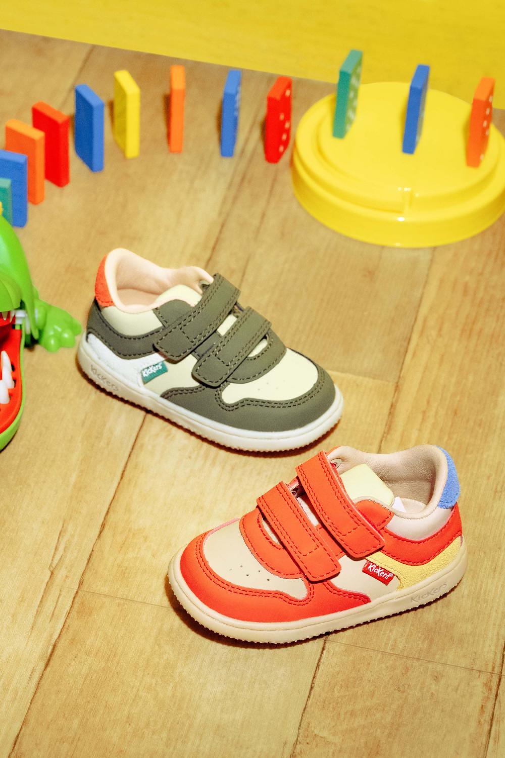 kickers Kickmotion Beige rouge jaune