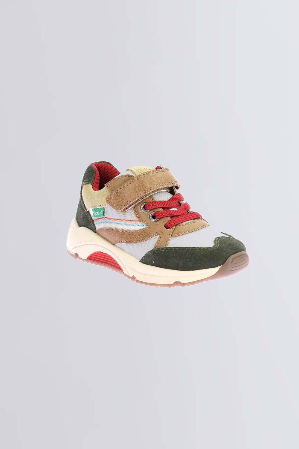 kickers Runrun Kaki camel rouge