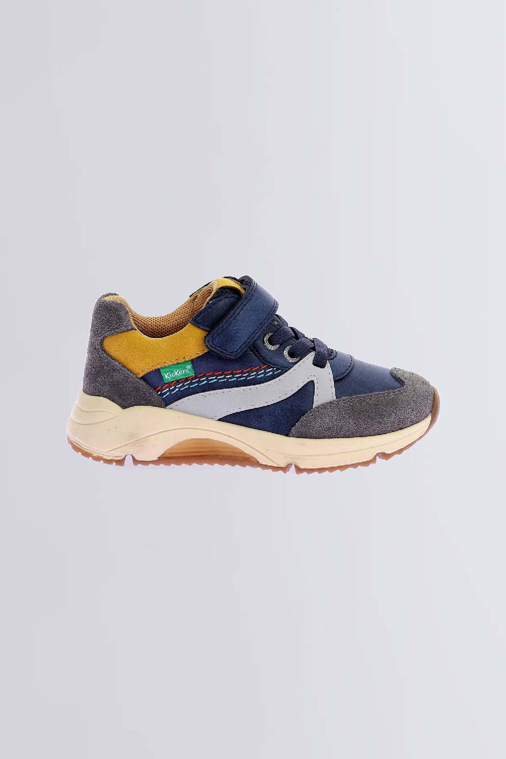 Kickers Runrun Marine Gris Jaune