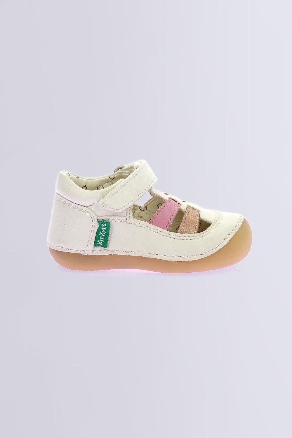 Kickers Sushy Blanc Casse Rose Or Rose