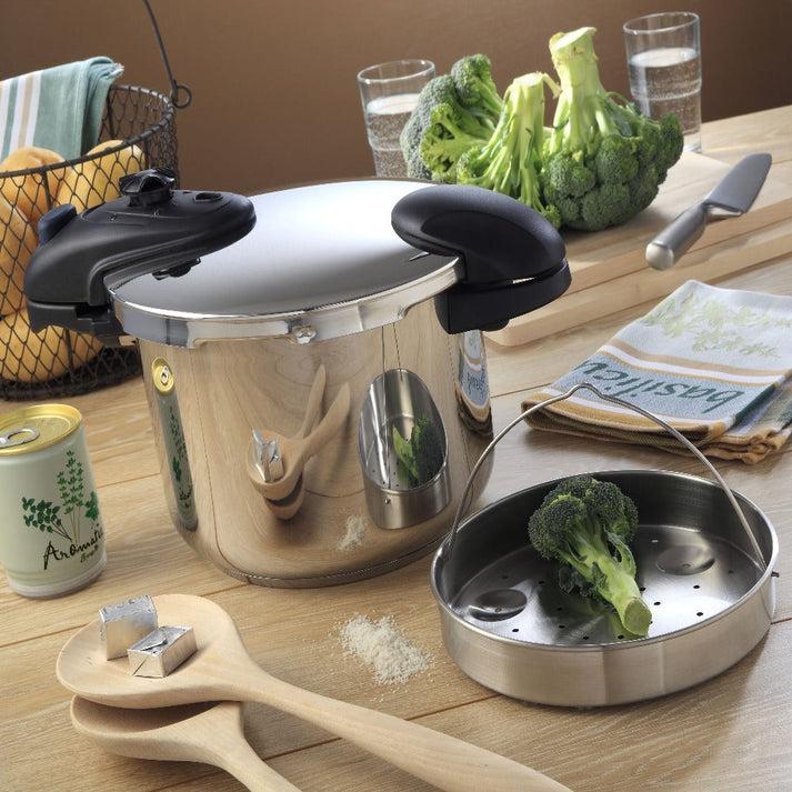 kitchen move Autocuiseur cocotte minute à baïonnette Ø24cm 8L ILLICO en acier Inox avec panier cuisson