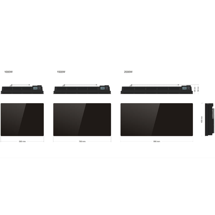 Kitchen Move RADIATEUR GLASS BLACK 1000W