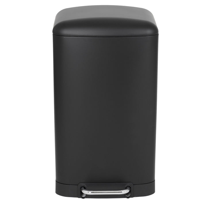 Kitchen Move Poubelle De Cuisine à Pédale 40L Design GREENWICH Noir Mat En Acier Inox Avec Seau Couvercle Bombé