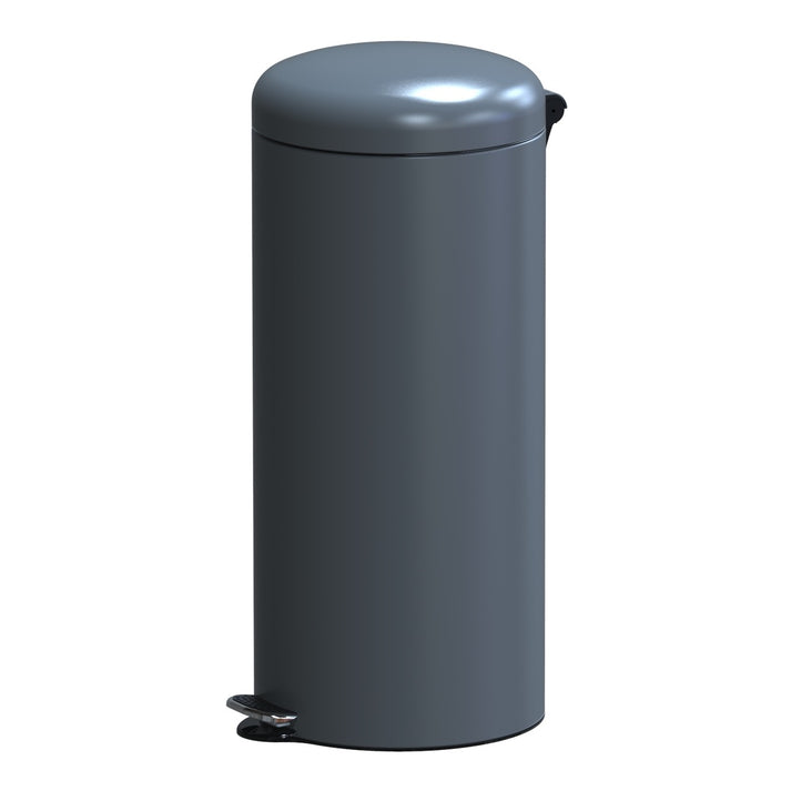Kitchen Move Poubelle De Cuisine à Pédale Basique Chic Cylindrique 30L URBAN Gris Mat En Acier Inox Avec Seau