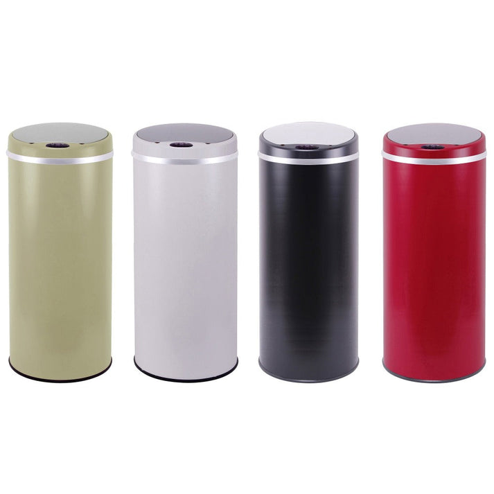 Kitchen Move Poubelle De Cuisine Automatique 42L SOHO Blanc Mat En Acier INOX Avec Cerclage