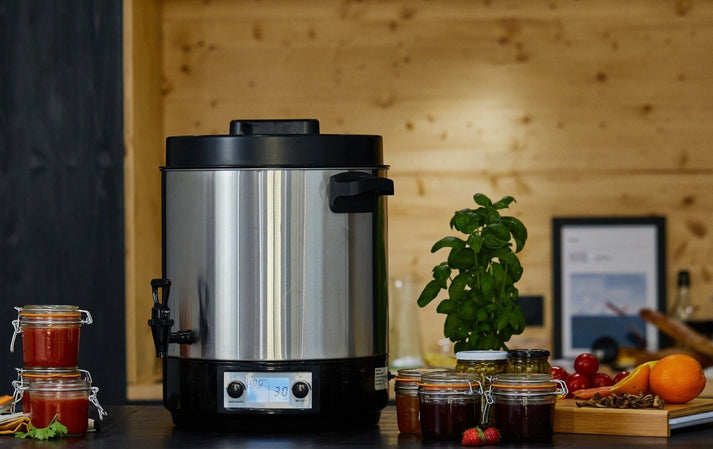 Kitchen Move Stérilisateur électrique Inox 31 Litres 2100 W REDWOOD Avec Affichage Digital LCD Et Robinet Température Réglable Et Timer