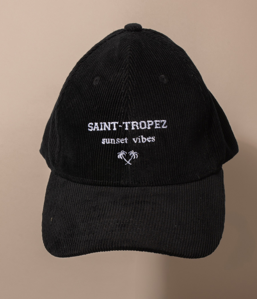 Kiwi Saint Tropez Casquette Velours Côtelé Brodée Fin