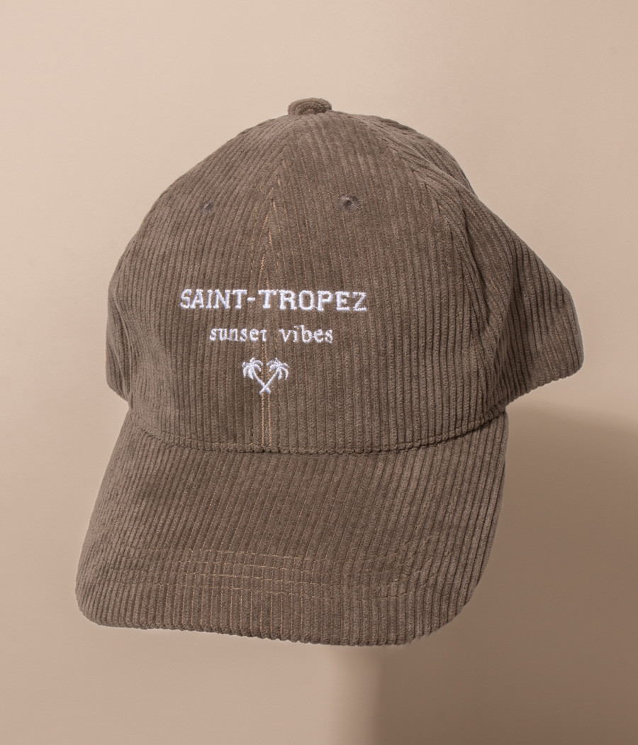 Kiwi Saint Tropez Casquette Velours Côtelé Brodée Large